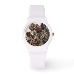 Reloj De Pulsera Arte de Ornamentos Orgánicos de Navidad de los Col