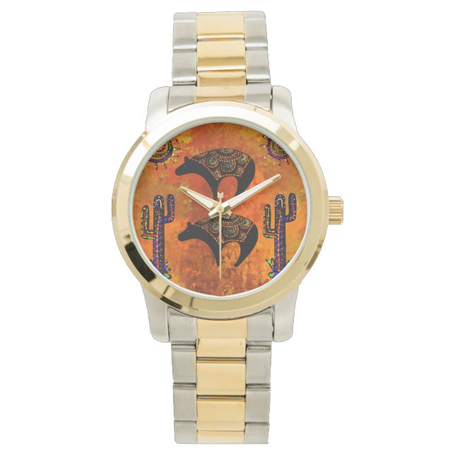Reloj De Pulsera Arte de oso del suroeste (Anverso)