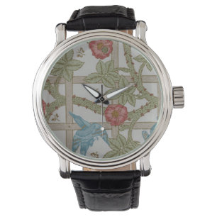 Reloj De Pulsera Arte de papel pintado de enrejado de William Morri