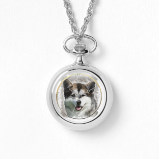 Reloj De Pulsera Arte de perro en Malamute