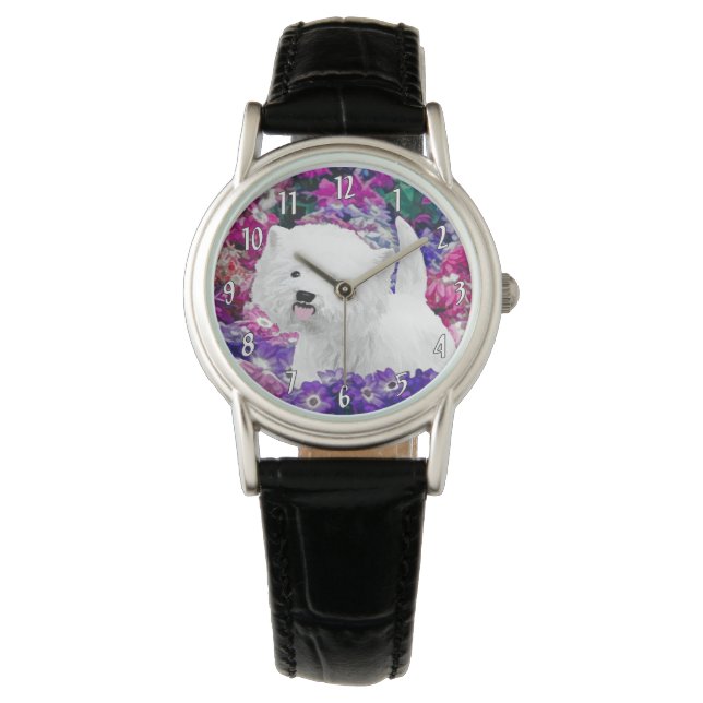 Reloj De Pulsera Arte de perros pintando el territorio blanco de We (Anverso)