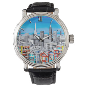 Reloj De Pulsera Arte de Poster Skyline de San Francisco