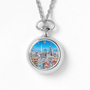 Reloj De Pulsera Arte de Poster Skyline de San Francisco