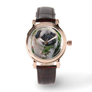Reloj De Pulsera Arte de Pug Lovers