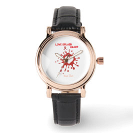 Reloj De Pulsera Arte de salpicadura de corazón – Diseño creativo d