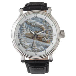 Reloj De Pulsera Arte de tren indio nativo en escena tranquila