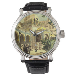 Reloj De Pulsera Arte de viajes por turismo de época en el Palacio 