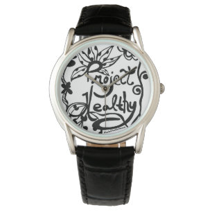 Reloj De Pulsera Arte del Doodle de Raquel - proyecto sano