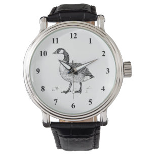 Reloj De Pulsera Arte del pájaro del ganso de Canadá