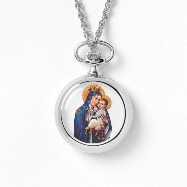 Reloj De Pulsera Arte Devocional de Nuestra Señora del Monte Carmel (Anverso)