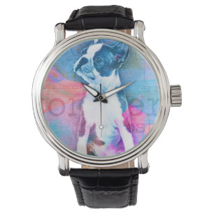 Reloj De Pulsera Arte digital de la acuarela de Boston