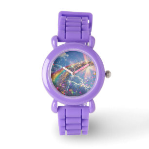 Reloj De Pulsera Arte digital Purpurina arcoiris