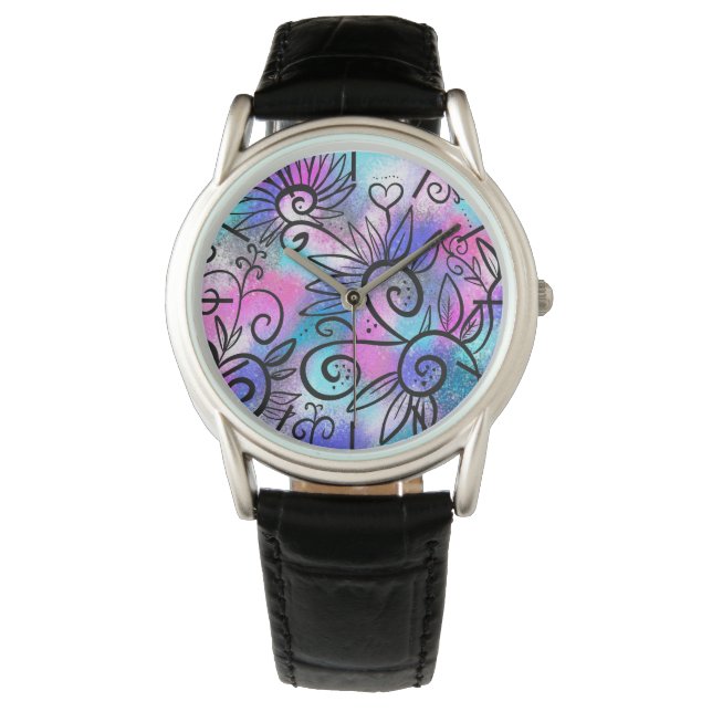 Reloj De Pulsera Arte divertido de pájaros (Anverso)