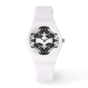 Reloj De Pulsera Arte fluido abstracto de luz y oscuridad en negro