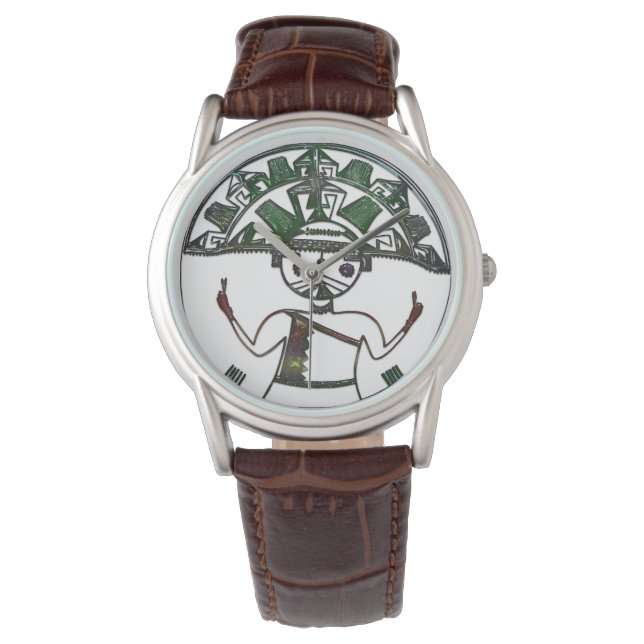 Reloj De Pulsera Arte folclórico nativo americano HOPI (Anverso)