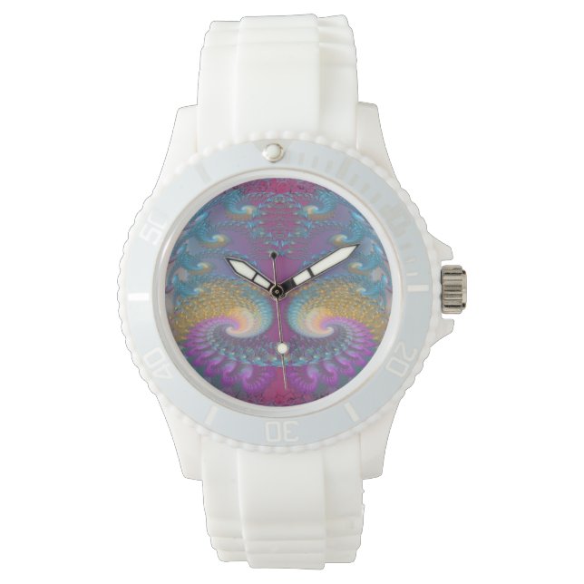 Reloj De Pulsera Arte fractal de Lotus (Anverso)
