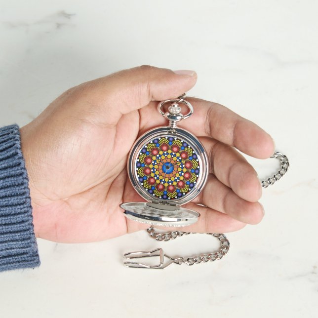 Reloj De Pulsera Arte Fractal Floral Dotado Retro Mandala (Mano)