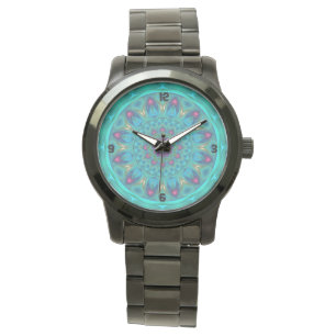 Reloj De Pulsera Arte fractal turquesa