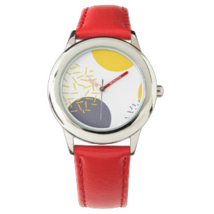 Reloj De Pulsera Arte geométrico amarillo, fresco, moderno y de mod