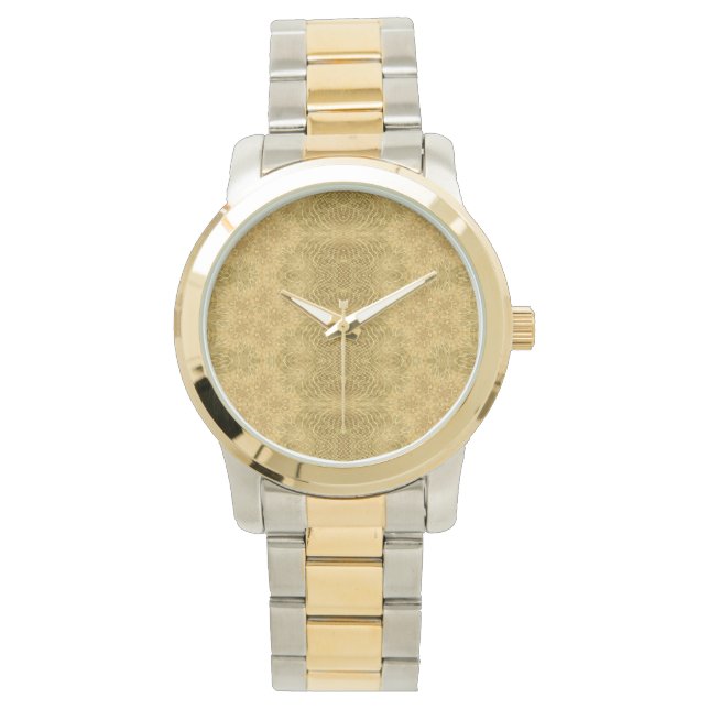 Reloj De Pulsera Arte geométrico de patrón de oro (Anverso)