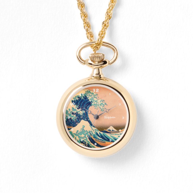 Reloj De Pulsera Arte japonés y gran ola de Kanagawa/Japón Fuji (Anverso)