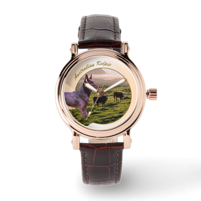 Reloj De Pulsera Arte Kelpie Dog de Australia (Anverso)