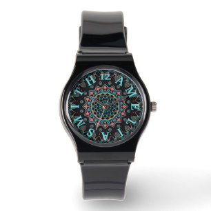 Reloj De Pulsera Arte Mandala Boho de Dial de Carta Personalizada