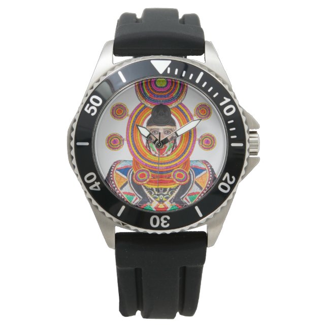 Reloj De Pulsera Arte MEN WATCH de Davey AFRICANA SOLAR SYSTEM (Anverso)