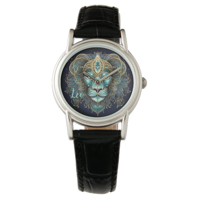 Reloj De Pulsera Arte Místico del Zodiaco de Leo  (Anverso)