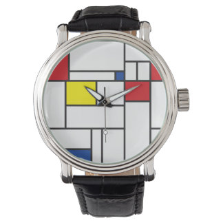Reloj De Pulsera Arte Moderno De Stijl Geométrico Minimalista Mondr