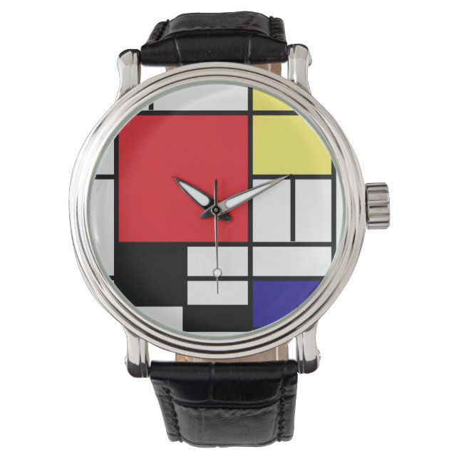 Reloj De Pulsera Arte Mondriano de PixDezines (Anverso)