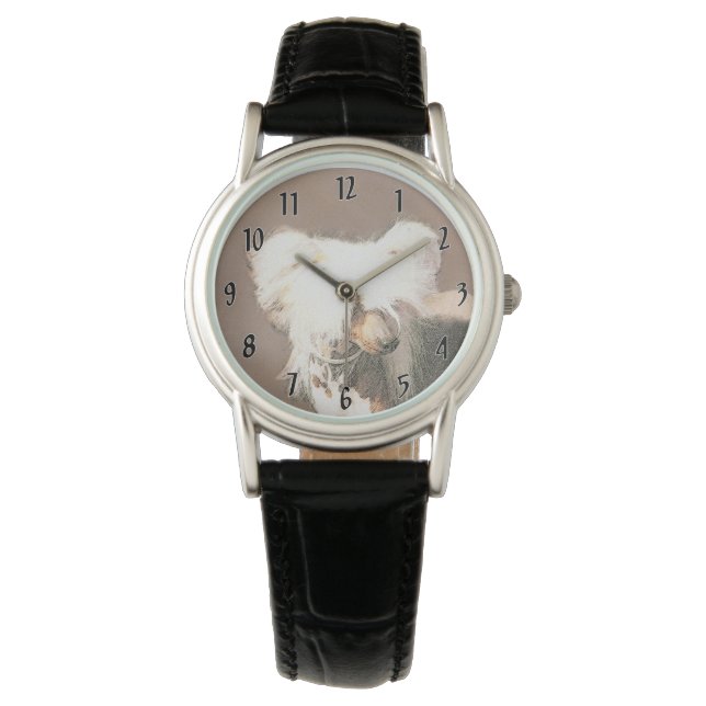 Reloj De Pulsera Arte original de pintura sin pelo de perro crestud (Anverso)