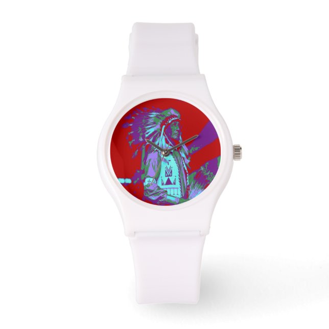 Reloj De Pulsera Arte Pop Amerindio (Anverso)