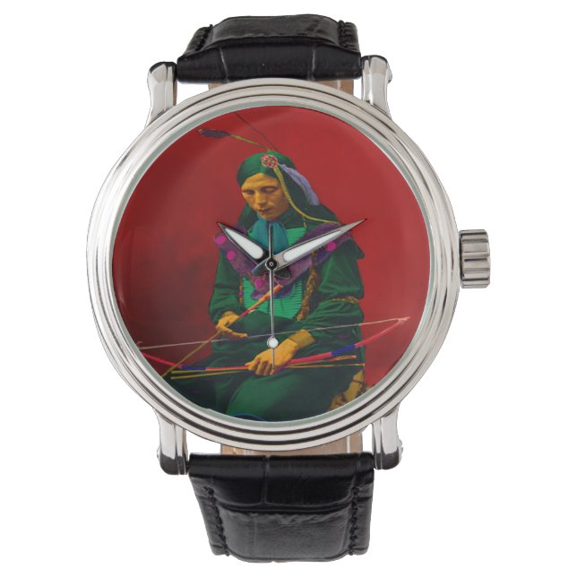 Reloj De Pulsera Arte pop nativo americano de Cherokee (Anverso)