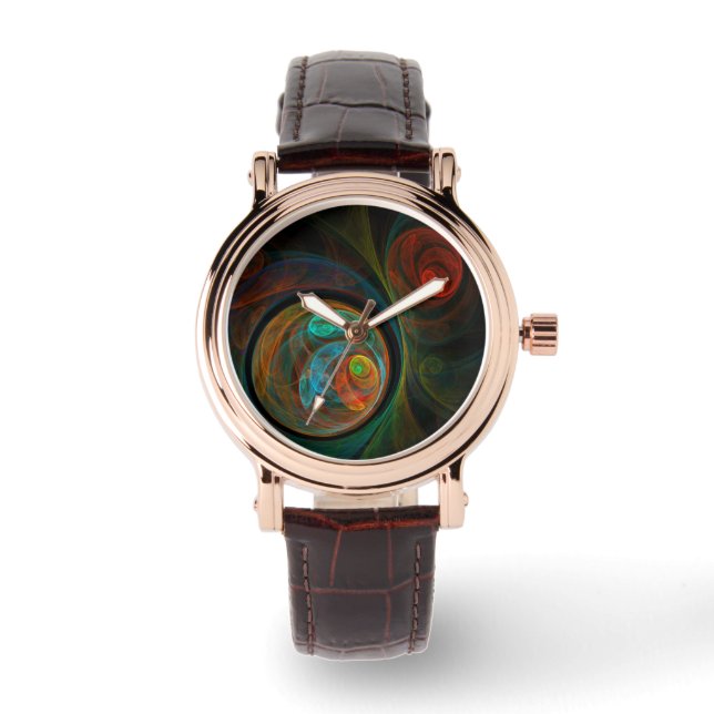 Reloj De Pulsera Arte resumido azul de renacimiento (Anverso)