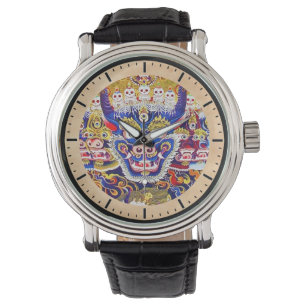 Reloj De Pulsera Arte tibetano oriental fresco del tatuaje de dios