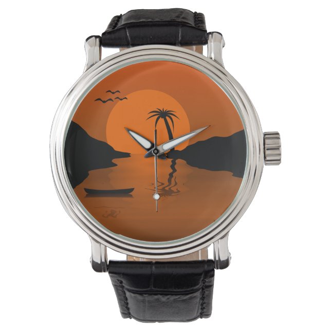 Reloj De Pulsera Arte Tropical Sunset (Anverso)