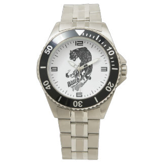 Reloj De Pulsera Arte vector de tigres negros con tigre negro