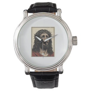 Reloj De Pulsera Arte vectorial de retrato religioso de corona de e