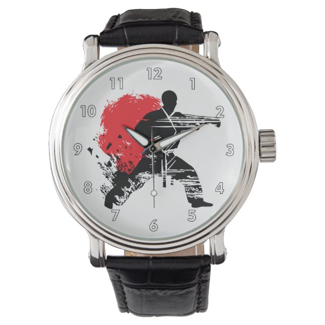 Reloj De Pulsera Artes marciales Karate Combatiendo (Anverso)