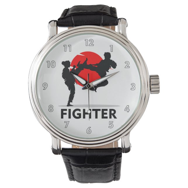 Reloj De Pulsera Artes marciales karate luchan o esparcen (Anverso)