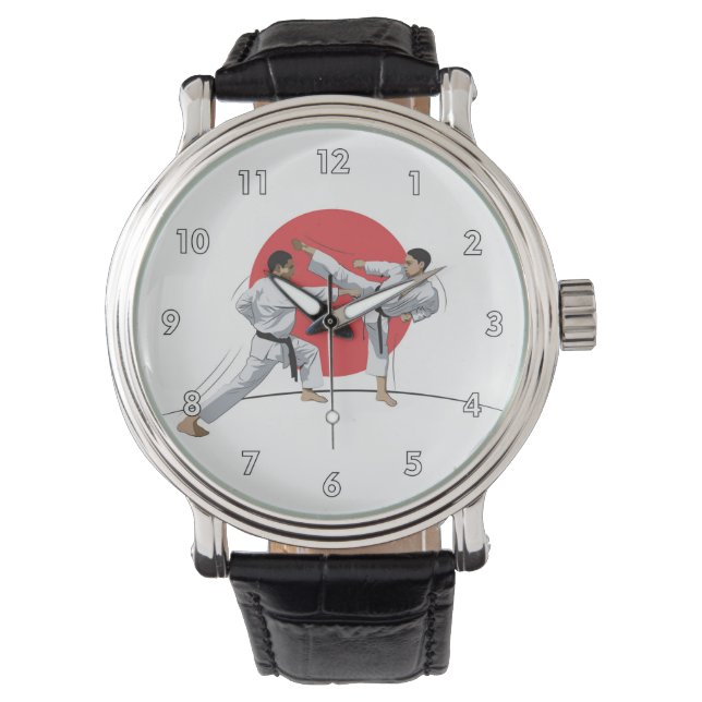 Reloj De Pulsera Artes marciales karate luchan o esparcen (Anverso)