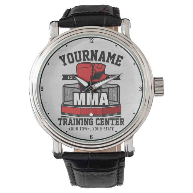 Reloj De Pulsera Artes marciales mixtas AÑADIR NOMBRE MMA Entrenami (Anverso)