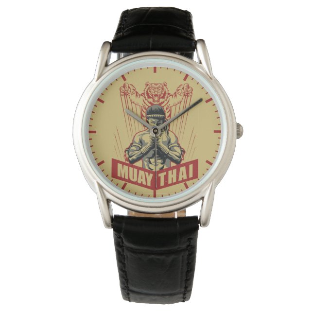 Reloj De Pulsera Artes marciales muay tailandesas durmiendo tigres  (Anverso)