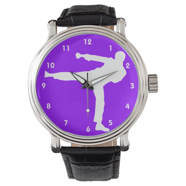 Reloj De Pulsera Artes marciales violetas moradas (Anverso)