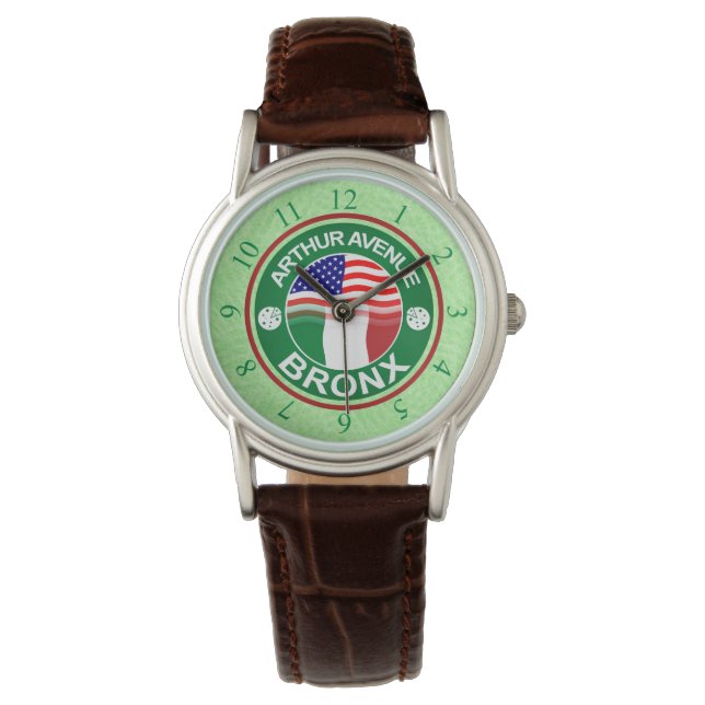 Reloj De Pulsera Arthur Ave Bronx Italiano American Watch (Anverso)