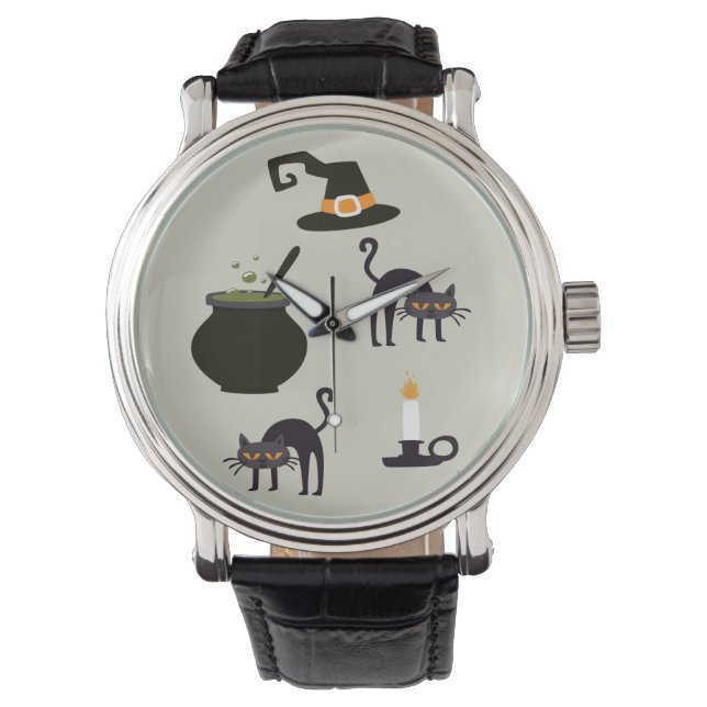 Reloj De Pulsera Artículos de bruja de Halloween (Anverso)