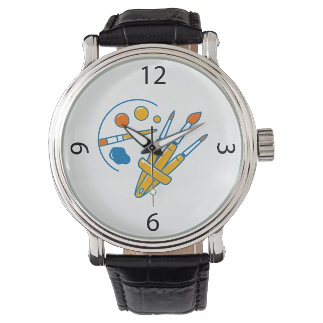 Reloj De Pulsera Artist Paint Palette and Brushes (Anverso)
