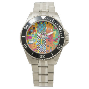 Reloj De Pulsera Artsy Resumen Watch Multicololorizado