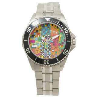 Reloj De Pulsera Artsy Resumen Watch Multicololorizado